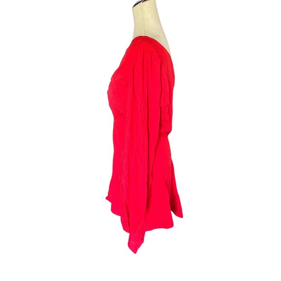 NWT Lovers and Friends Rosalie Mini Dress in Bright Red One-Shoulder Asy… - Picture 5 of 10
